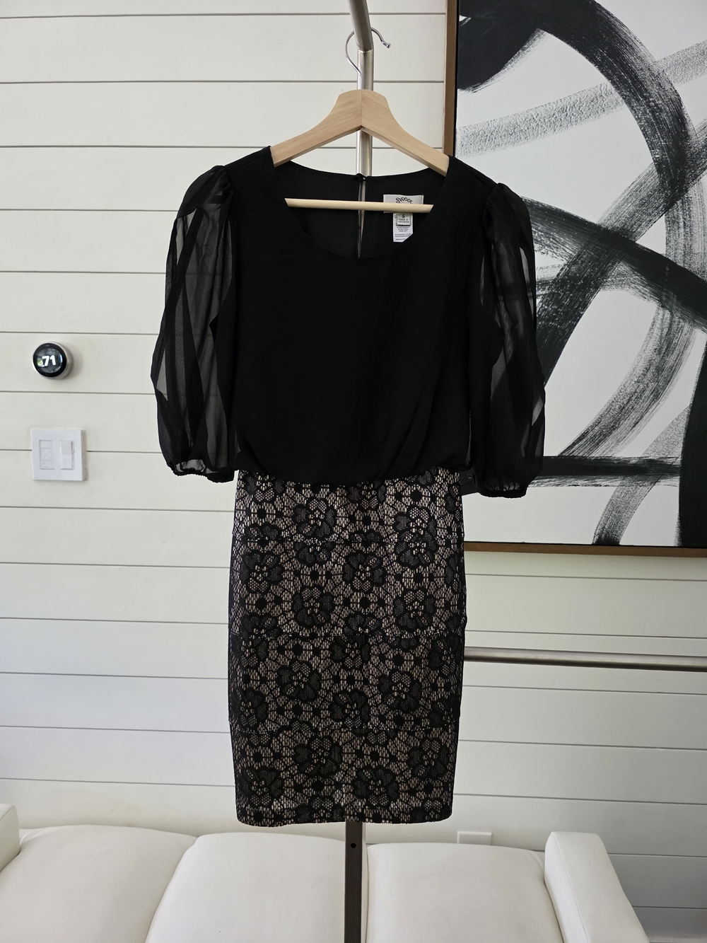Sweet Storm Black Lace-Overlay Midi Dress